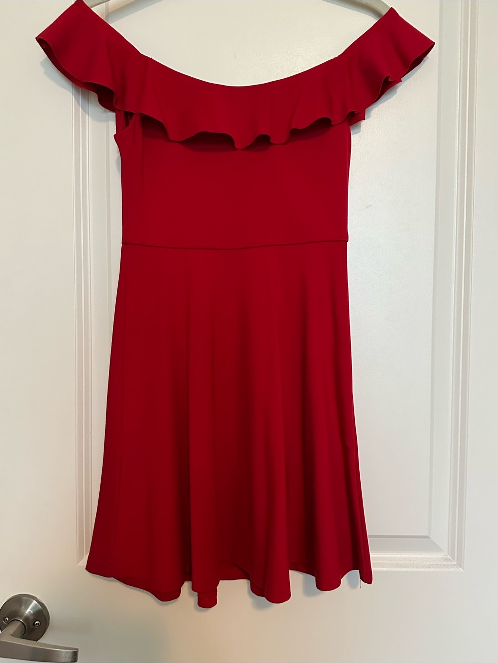 MAJORELLE One-Shoulder Ruffle Red Dress - Picture 3 of 4